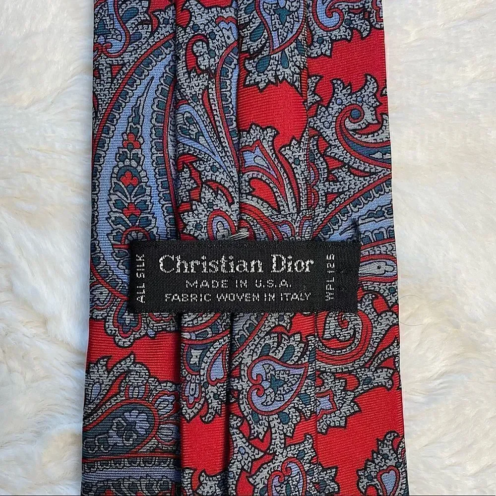 Dior EUC Authentic 100% Silk Paisley Tie‎